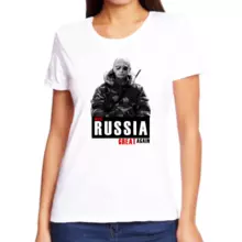 Женские футболки с Путиным Make Russia great again